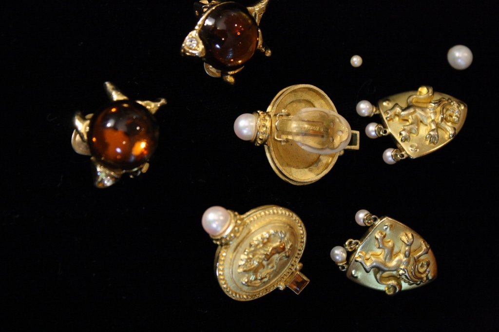 Signed Designer Clip on Earrings (1 of 3)