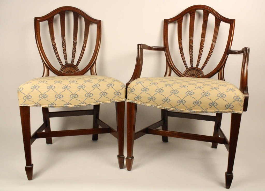 Set of Six Antique Hepplewhite Shield Chairs (1 of 10)