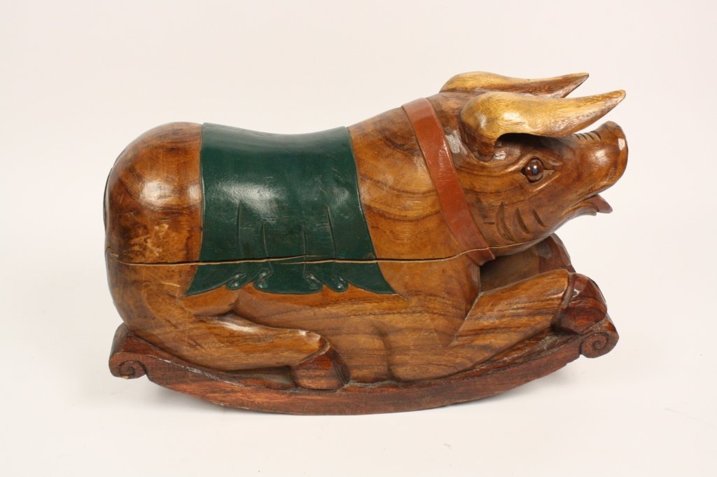 Solid Wood Hand Painted Rocking Pig (1 of 7)
