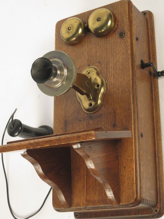 Vintage Wood Wall Hanging Telephone (1 of 6)