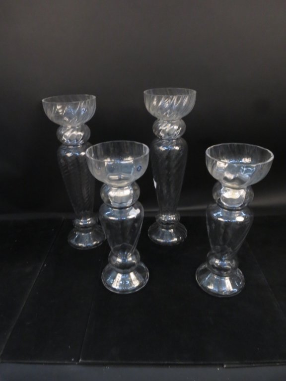 4 hand blown NAPA Glass Vases or Candle sticks (1 of 6)