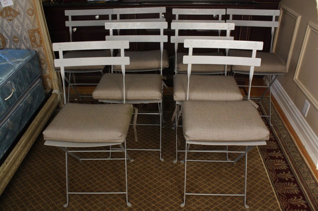 8 Folding French Park Metal Dining Chairs (1 of 6)