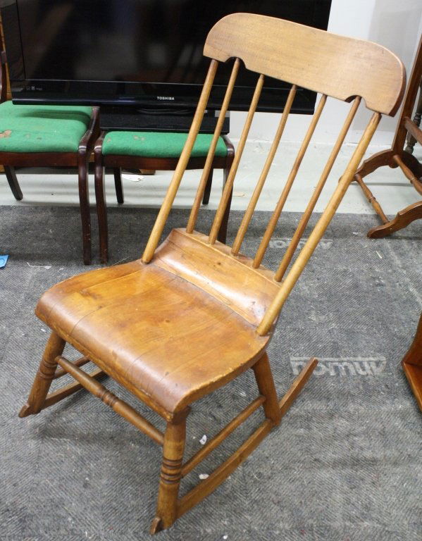 Antique Wood Small Rocking Chair (1 of 5)