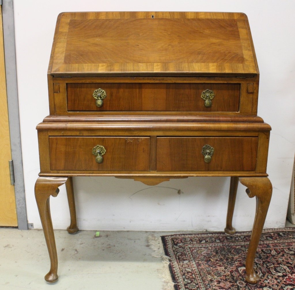 Antique Drop Leaf Secretary Desk Three Drawers Oct 01
