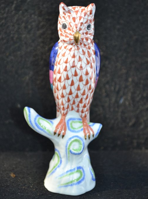 HEREND Signed Porcelain Owl (1 of 9)