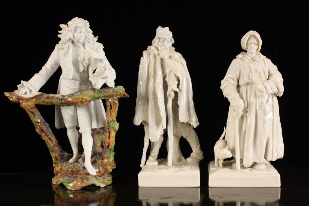 Group 3 White Antique Marked Figurines C Late1700 (1 of 9)