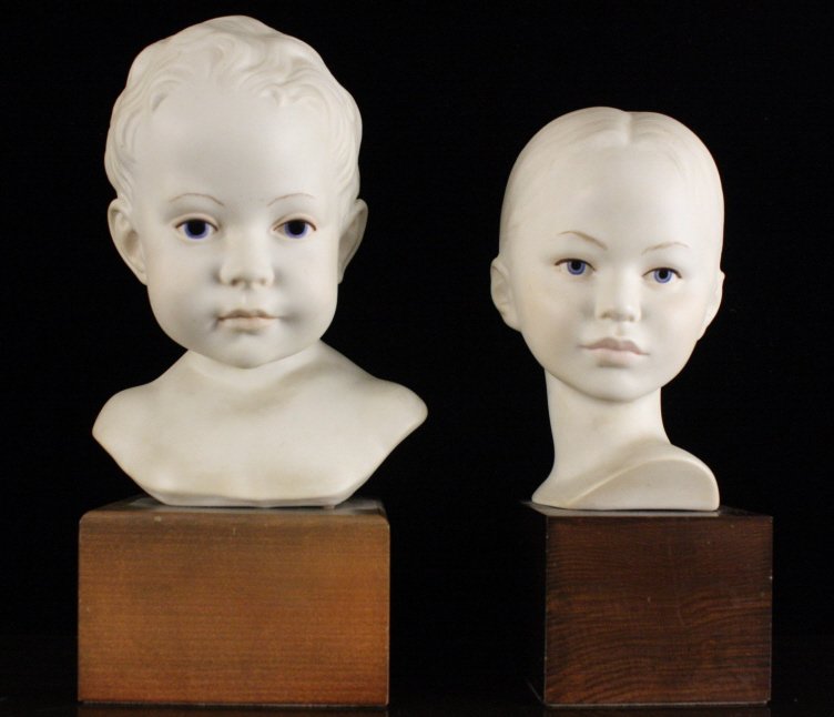Pair Vintage signed CYBIS Busts (1 of 4)