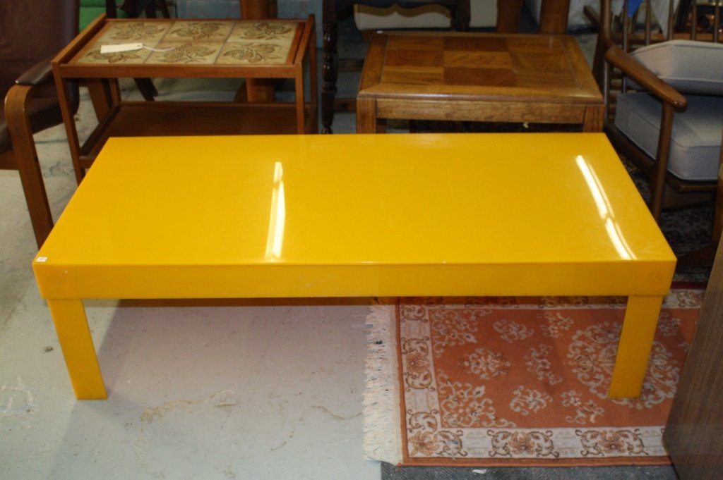 Mid Century Italian Yellow Lucite Coffee Table (1 of 4)