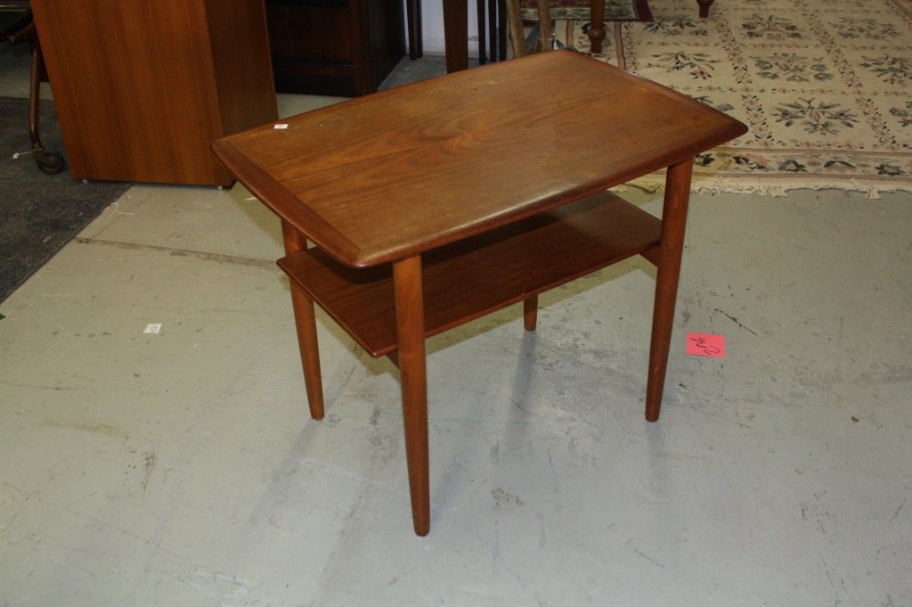 Mid Century Danish Teak Footed Side Table c. 1960s (1 of 3)