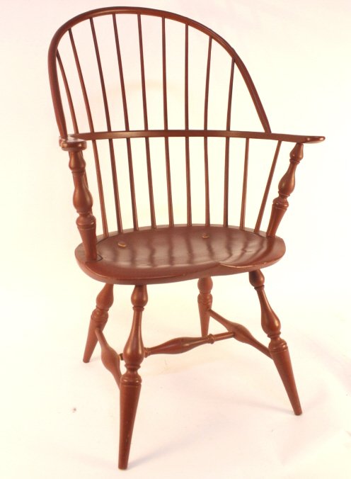 Vintage barn red painted Windsor chair (1 of 6)