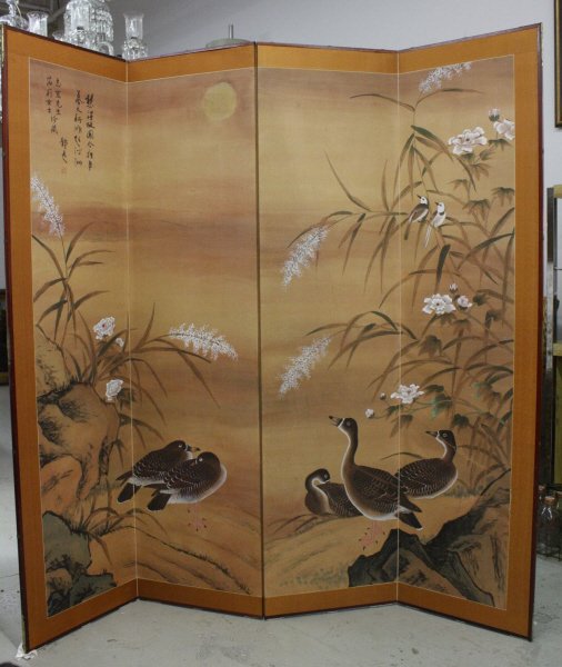 Large Painted Asian Folding Screen (1 of 8)