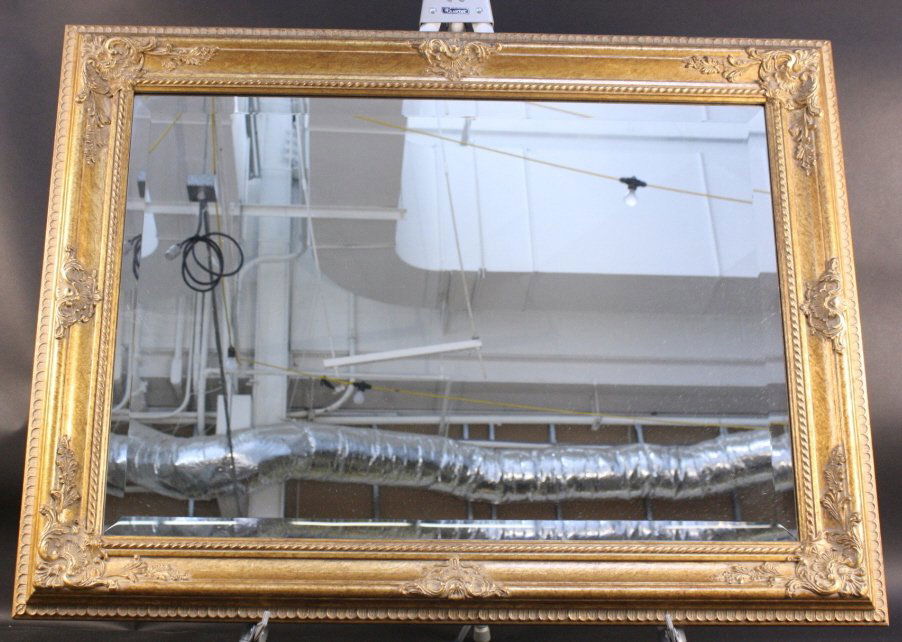 Carved Gold Framed Beveled Mirror (1 of 6)