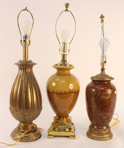 3 Ceramic Lamps Group Lot (1 of 7)