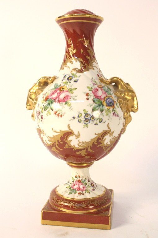 Art pottery Vessel hand painted gided porcelain (1 of 7)