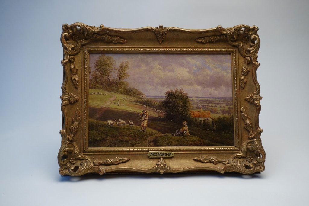 PAUL MORGAN "Tending the Flock" oil painting (1 of 2)