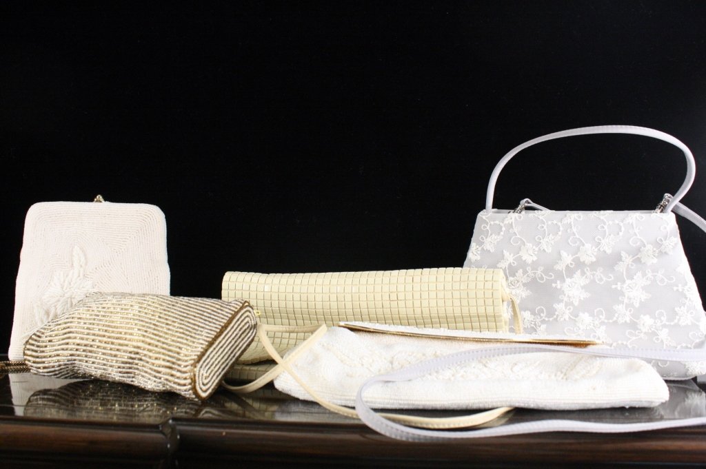 Group Lot 5 White Vintage and beaded purses (1 of 9)