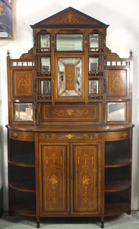Antique Victorian Rosewood and Satinwood display