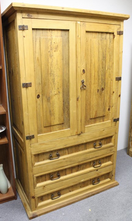 Vintage Country Pine and iron armoire (1 of 7)