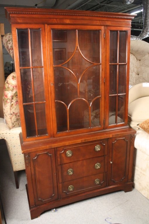 Vintage Mahogany Breakfront with Glass Front (1 of 5)