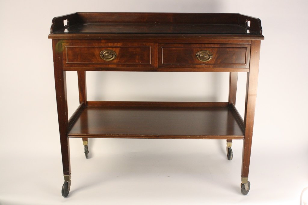 Antique Mahogany Rolling Bar Table (1 of 10)