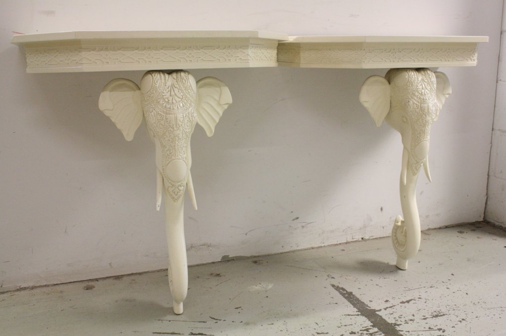 Hollywood Regency Elephant Wall Tables (1 of 9)