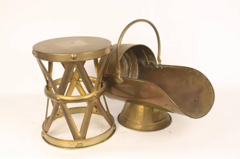 Vintage Brass Fireplace Decor 2 Piece Lot