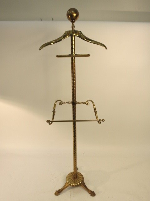 Vintage Brass Gentleman Valet Butler Stand (1 of 6)