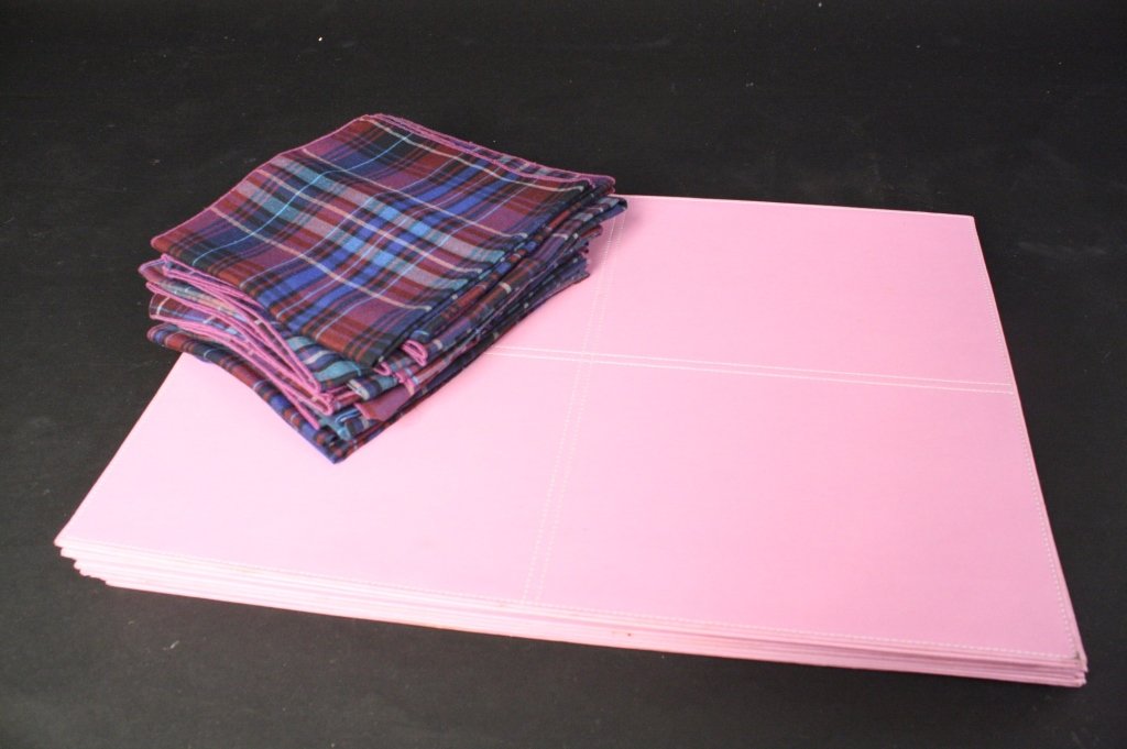 Place Mats and Napkin Set: Set of 8 pink place mats and 16 napkins