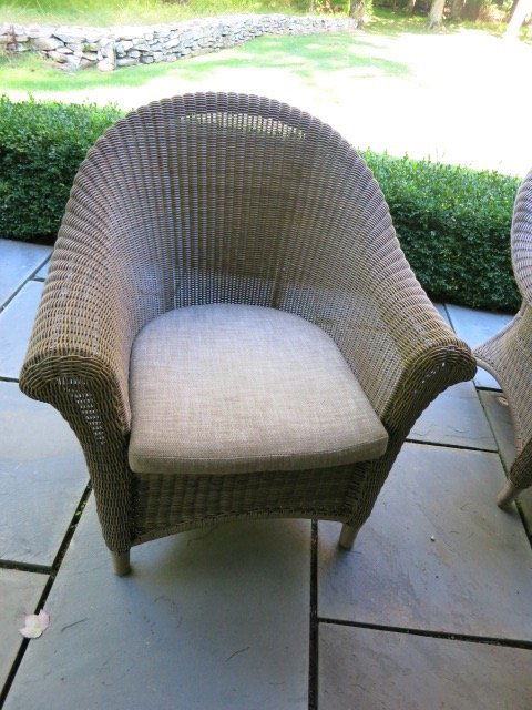 Six RESTORATION HARDWARE Wicker Patio Chairs (1 of 2)