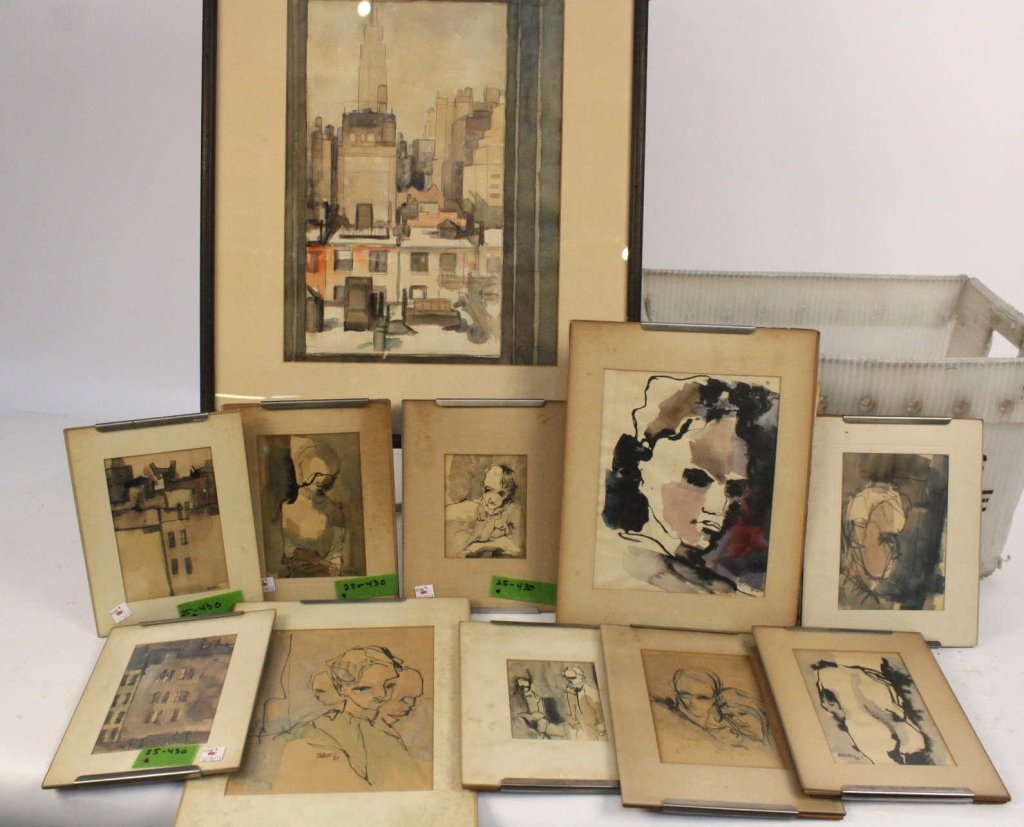 WADDELL D. Watercolor plus 9 Ink & Wash Drawings (1 of 7)