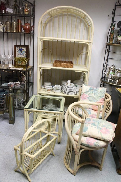 Beige Whicker Patio Furniture  Group Lot (1 of 5)