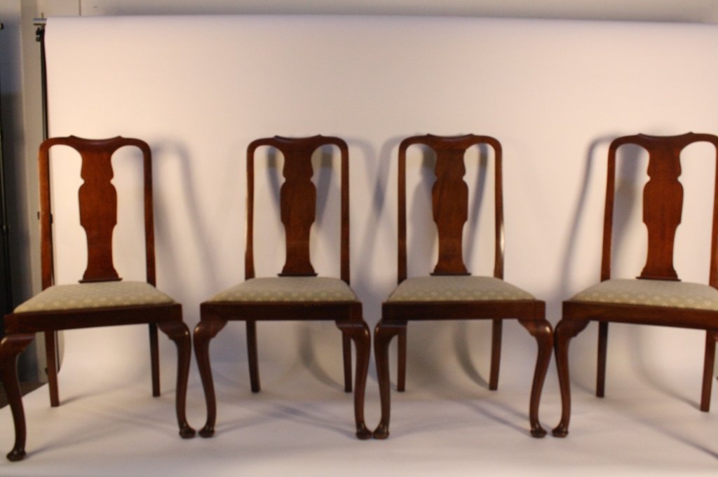 Antique Set of Edwardian Queen Anne Dining Chairs (1 of 10)
