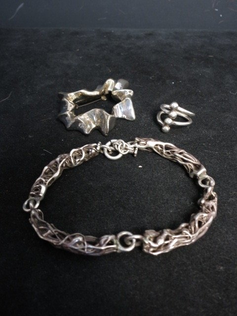 Lot of Mid Century Brutalist Sterling Jewelry (1 of 4)