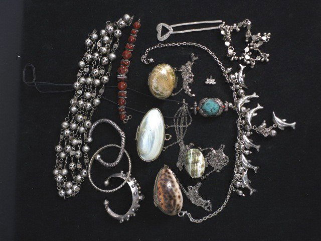 Vintage Lot of Sterling and Ethnic Silver Jewelry (1 of 6)