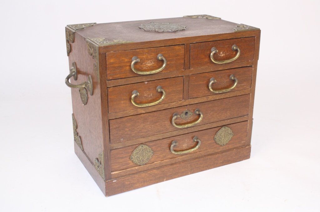 Antique Japanese Style Wooden Jewelry Box (1 of 6)