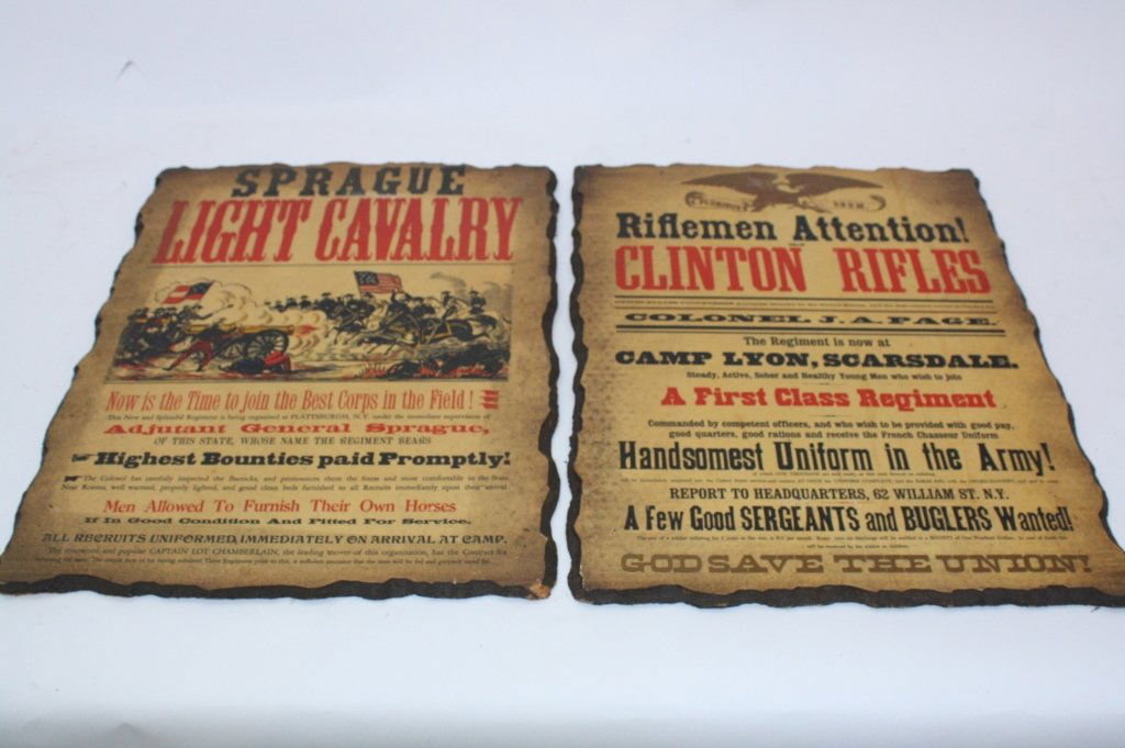 Pair of Vintage Civil War Recruitment Posters (1 of 8)