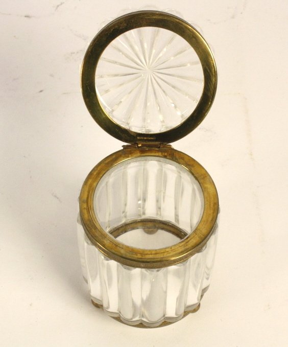 Antique French Ormolu Footed Beveled Glass Jar (1 of 4)