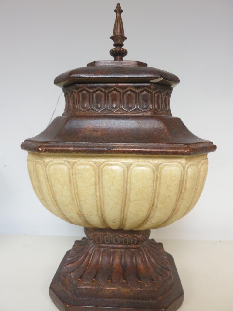 Roman style Urn form Stone lidded jar (1 of 10)