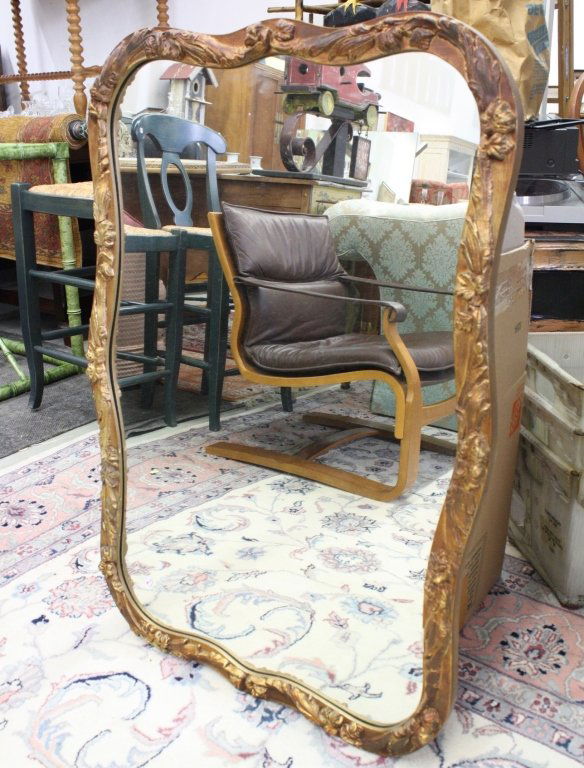 Antique Carved and Gold Leafed Rectangular Mirror (1 of 4)