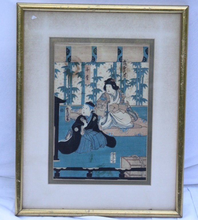 Original Japanese Signed Wood Block Artwork (1 of 2)