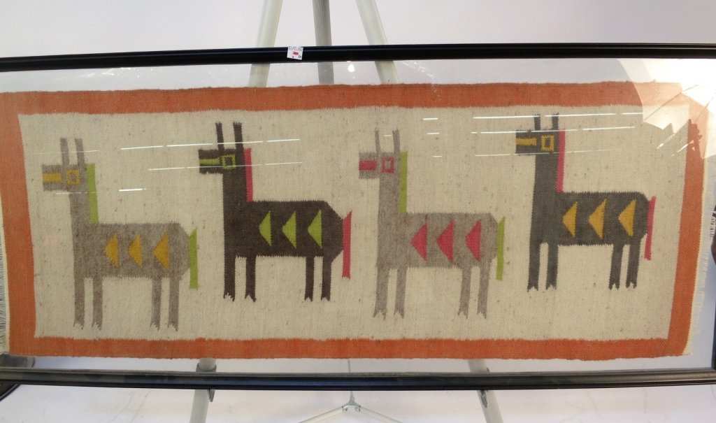 Vintage Framed Peruvian tapestry/rug (1 of 4)
