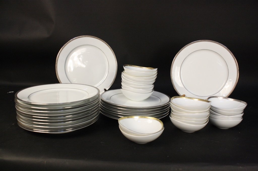 Platinum Rimmed Porcelain Dinner Service Partial (1 of 5)