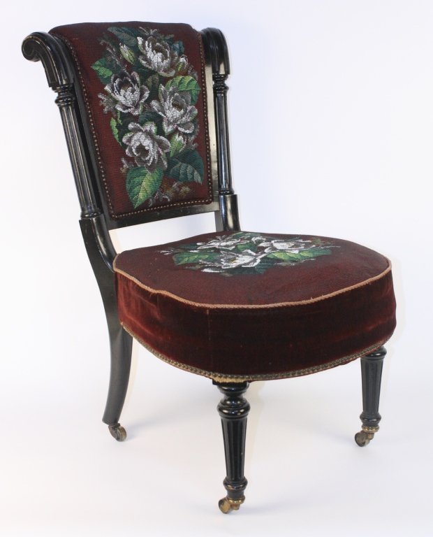 Aesthetic Movement Beaded Laquer Chair c. 19th c. (1 of 10)