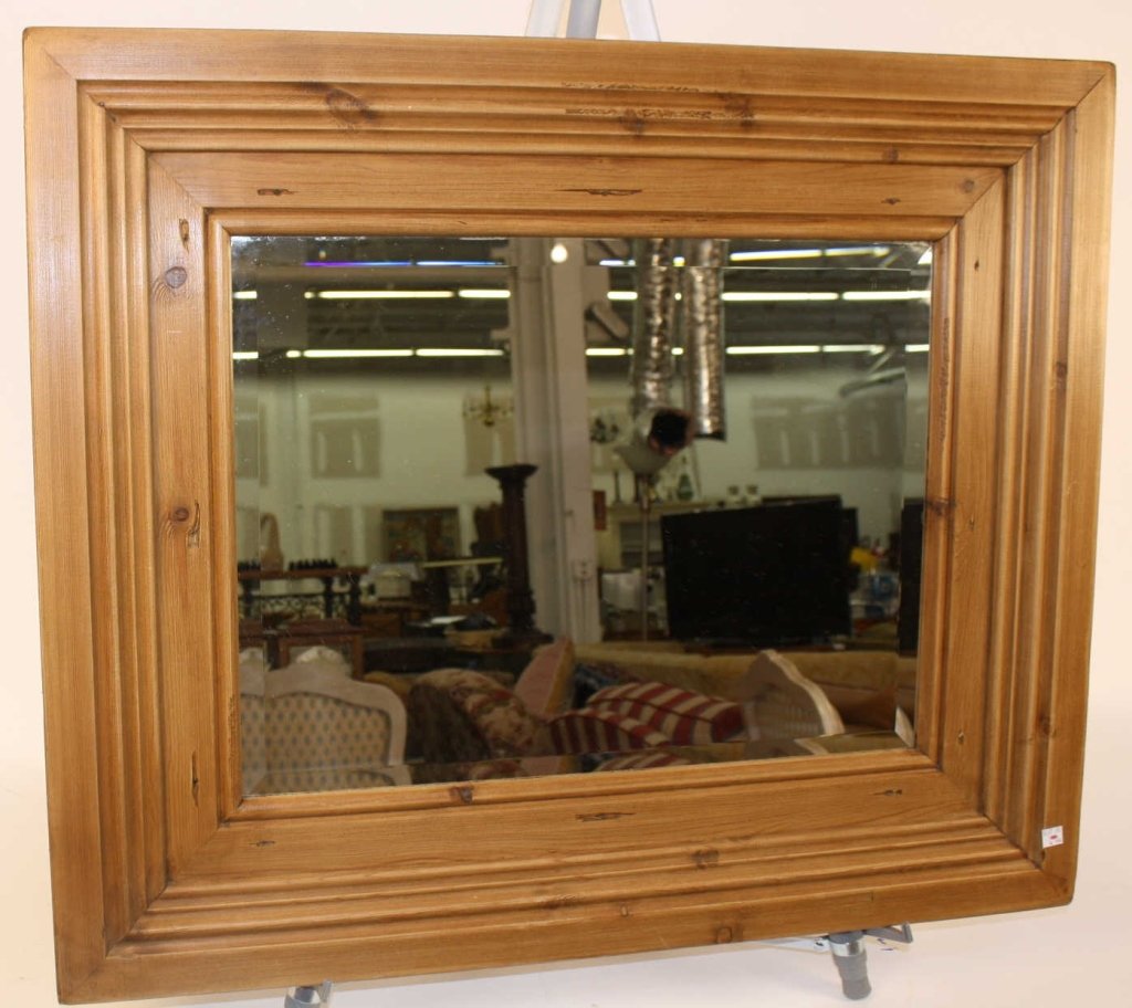 Vintage Pine Mirror with Beveled Edge (1 of 3)