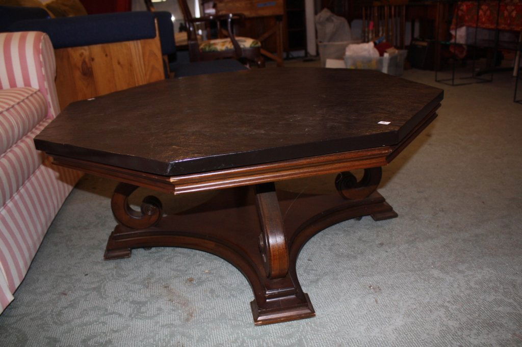 Black Stone Top Octagonal Coffee Table (1 of 3)
