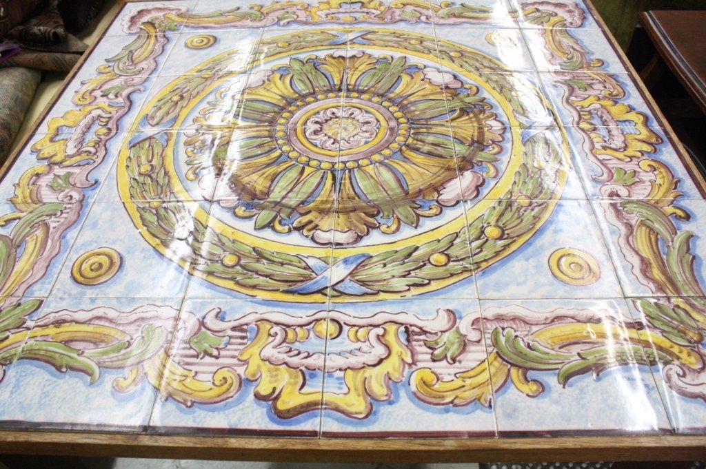 Vintage Tile Topped Decorative Card Table (1 of 3)