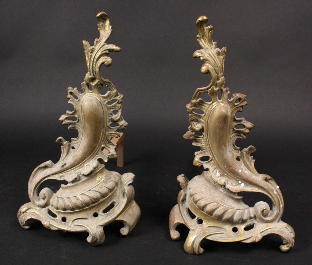 Ornately Carved Andirons French Design: Ornately carved andirons, French design