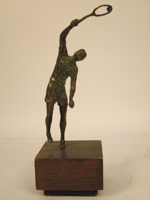 Vintage Bronze Figural Tennis Statue (1 of 4)