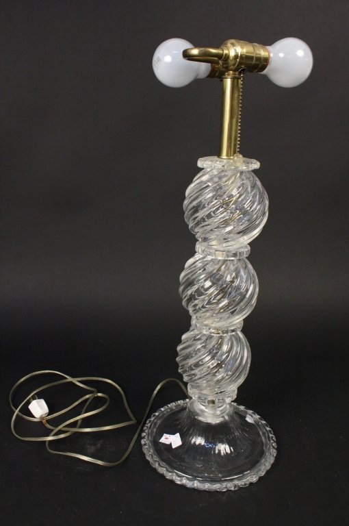 Vintage Mid Century Crystal Glass Lamp (1 of 5)