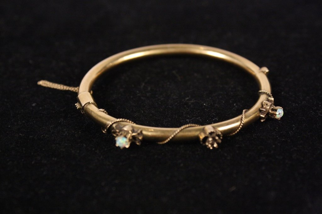 Victorian 14kt Gold Opal Bangle c.19th c. (1 of 1)